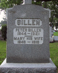 tombstone of Peter and Mary Gillen