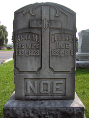 tombstone of Bernard and Anna Noe