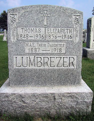 tombstone of Thomas and May Lumbrezer
